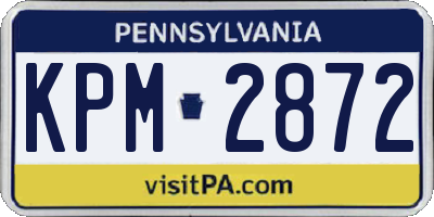PA license plate KPM2872