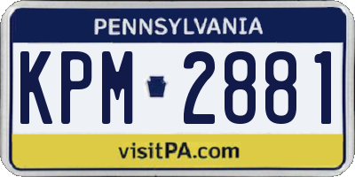 PA license plate KPM2881