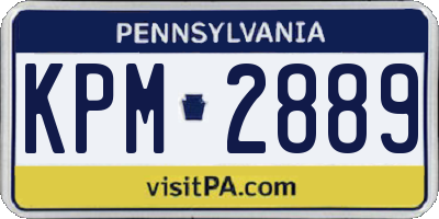 PA license plate KPM2889