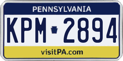 PA license plate KPM2894