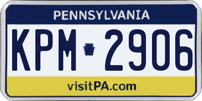PA license plate KPM2906