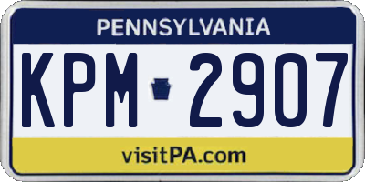 PA license plate KPM2907