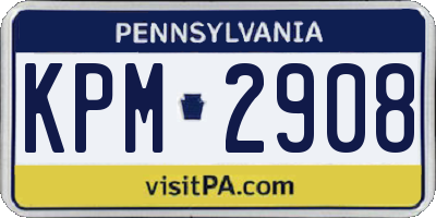 PA license plate KPM2908