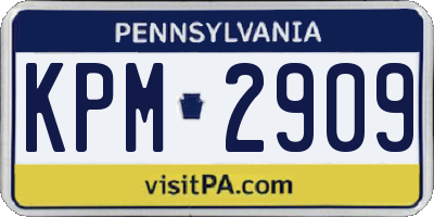 PA license plate KPM2909