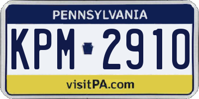 PA license plate KPM2910