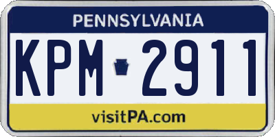 PA license plate KPM2911