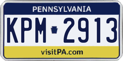 PA license plate KPM2913
