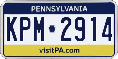 PA license plate KPM2914
