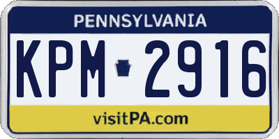 PA license plate KPM2916