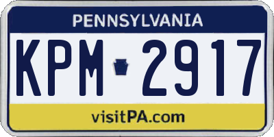 PA license plate KPM2917
