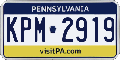 PA license plate KPM2919