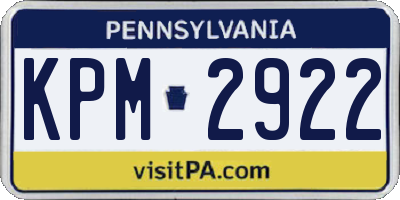 PA license plate KPM2922