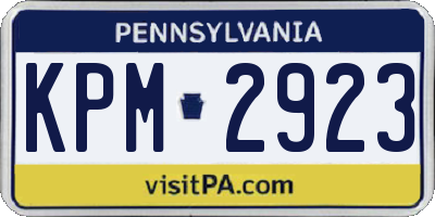 PA license plate KPM2923