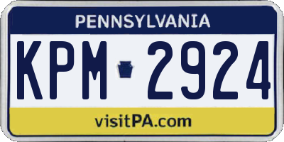 PA license plate KPM2924
