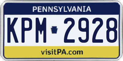 PA license plate KPM2928