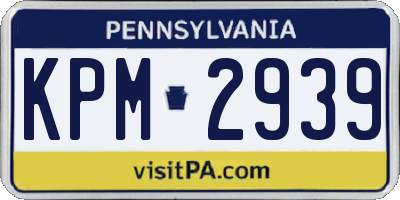 PA license plate KPM2939