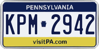 PA license plate KPM2942