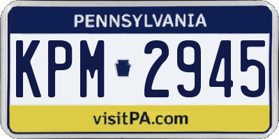 PA license plate KPM2945