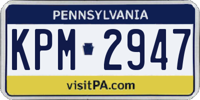 PA license plate KPM2947