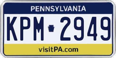 PA license plate KPM2949