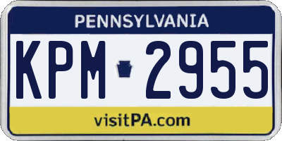 PA license plate KPM2955