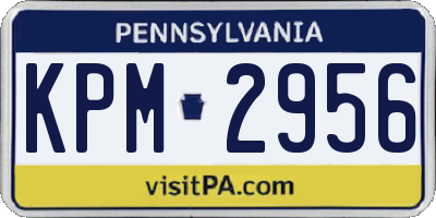 PA license plate KPM2956