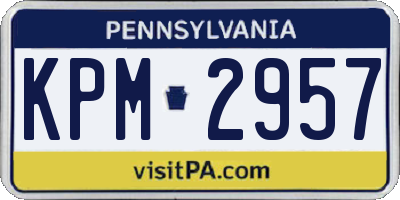 PA license plate KPM2957