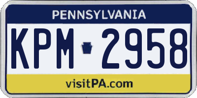 PA license plate KPM2958