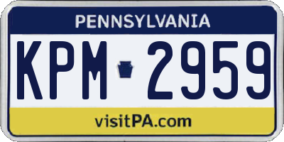 PA license plate KPM2959