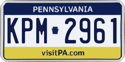 PA license plate KPM2961