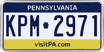 PA license plate KPM2971