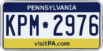 PA license plate KPM2976