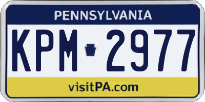 PA license plate KPM2977