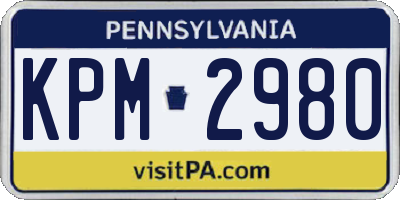 PA license plate KPM2980