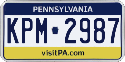 PA license plate KPM2987