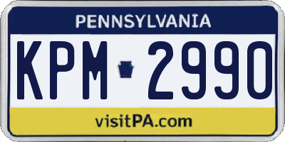PA license plate KPM2990