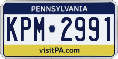 PA license plate KPM2991
