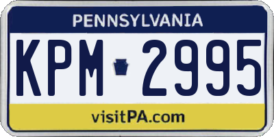 PA license plate KPM2995