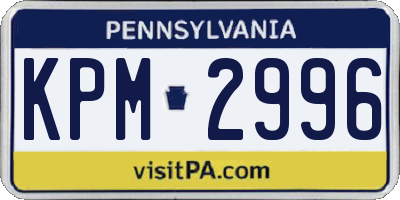 PA license plate KPM2996