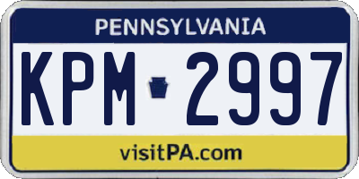 PA license plate KPM2997