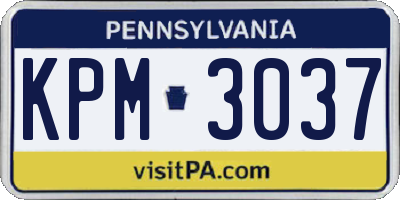 PA license plate KPM3037