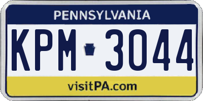 PA license plate KPM3044
