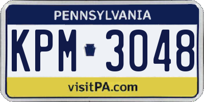 PA license plate KPM3048