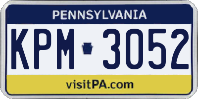 PA license plate KPM3052