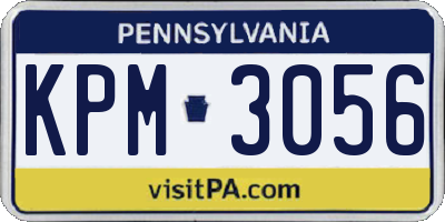 PA license plate KPM3056