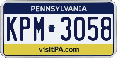 PA license plate KPM3058