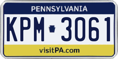 PA license plate KPM3061
