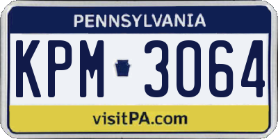 PA license plate KPM3064
