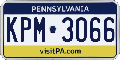 PA license plate KPM3066