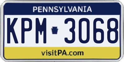 PA license plate KPM3068